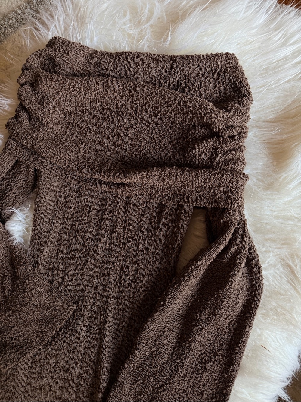 SHEIN Brown Strapless Textured Knit Dress - Picture 4 of 5